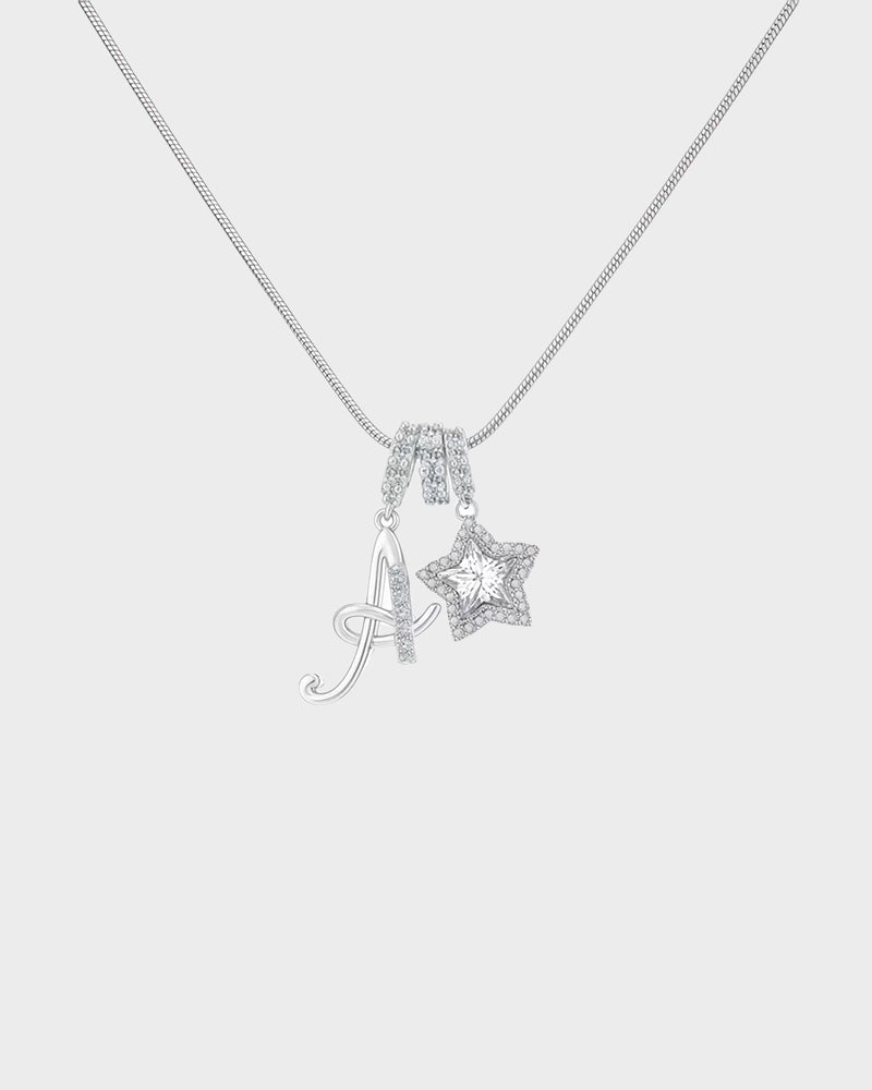 Sparkling Initial & Star Charm Necklace - view 36