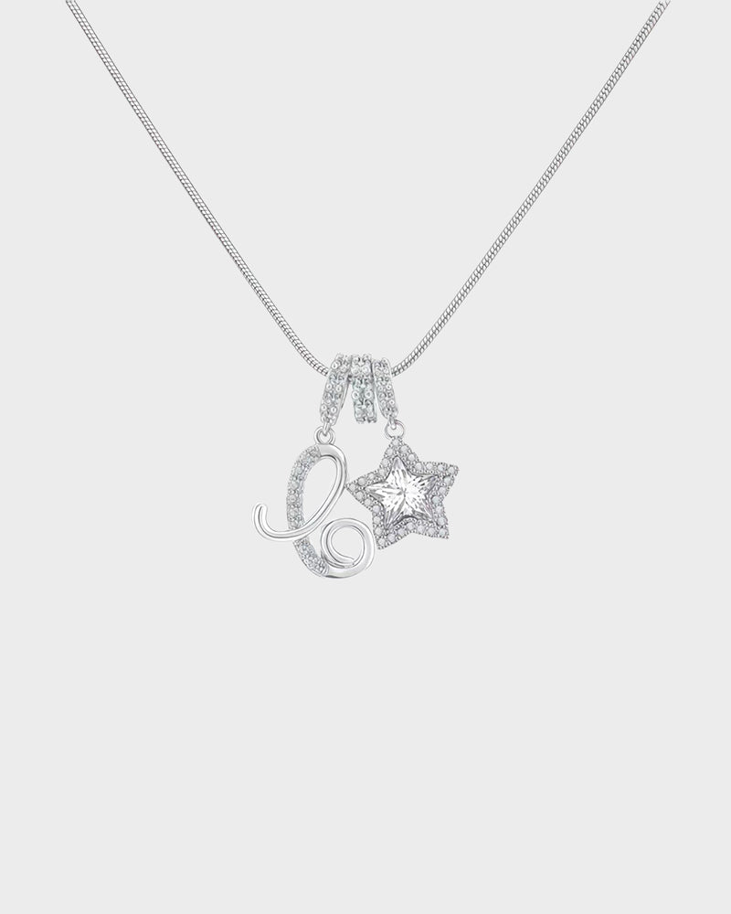 Sparkling Initial & Star Charm Necklace - view 38