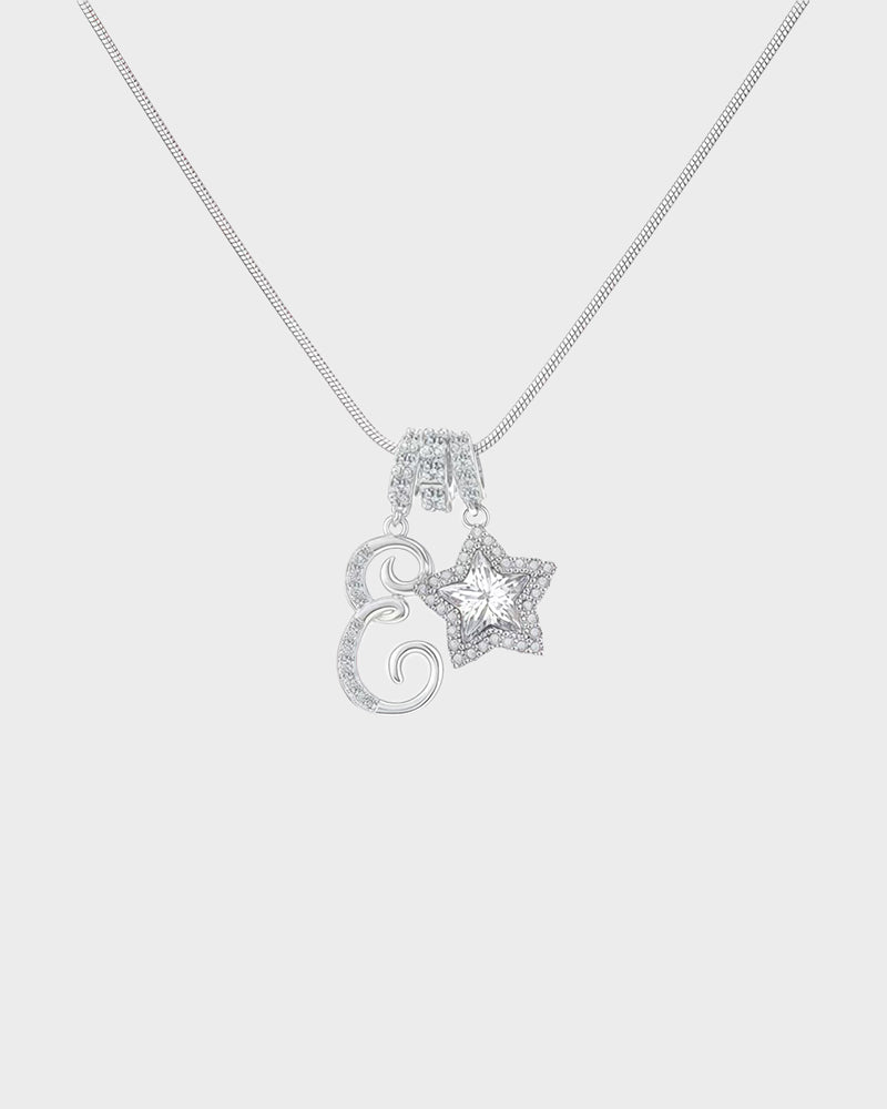 Sparkling Initial & Star Charm Necklace - view 40