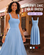 Square-Neck Back-Tie A-Line Midi Dress - view 5