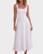 Square-Neck Back-Tie A-Line Midi Dress - view 18