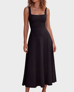 Square-Neck Back-Tie A-Line Midi Dress - view 19