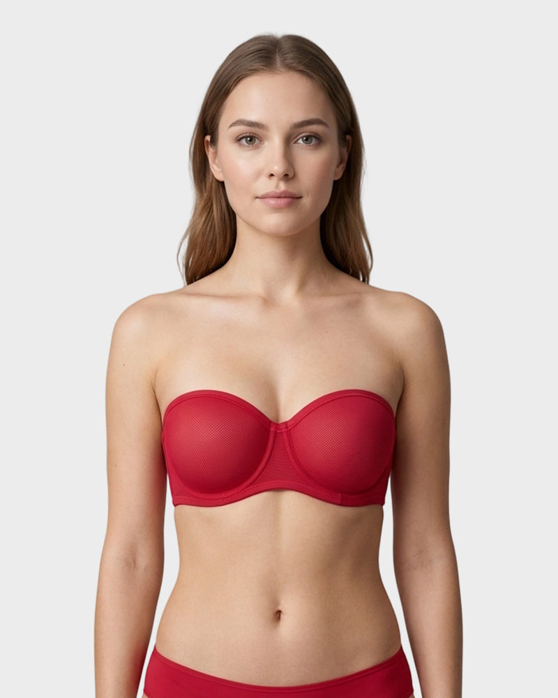 Strapless Mesh Underwire Balconette Bra - view 20