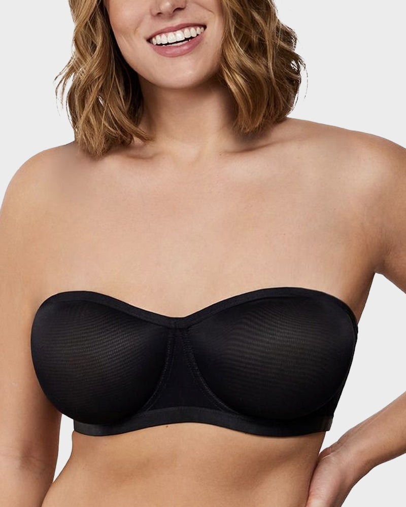 Strapless Mesh Underwire Balconette Bra - view 12
