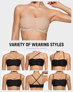 Strapless Wireless Padded Bandeau Bra - view 2