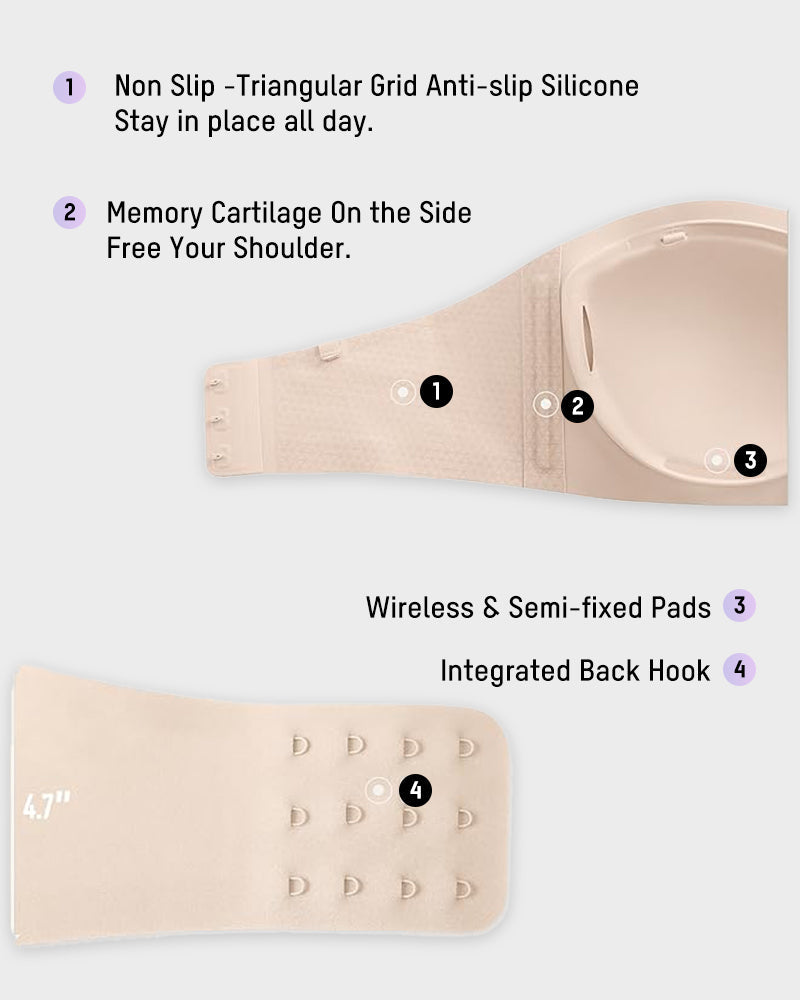 Strapless Wireless Padded Bandeau Bra - view 5
