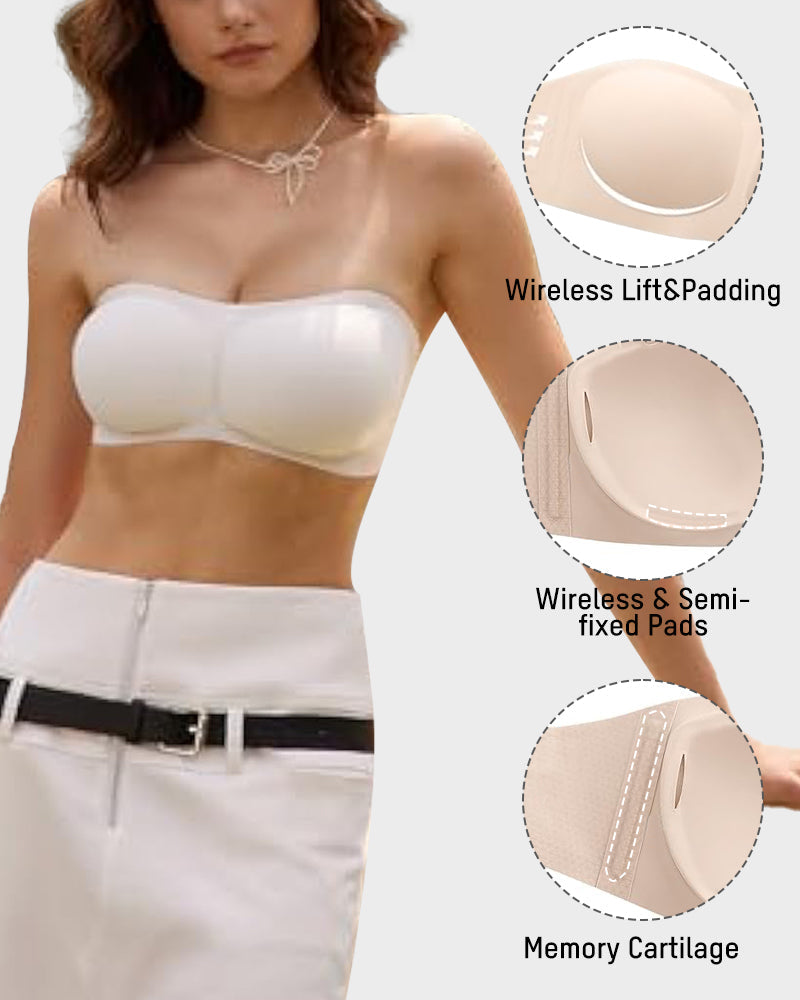 Strapless Wireless Padded Bandeau Bra - view 4