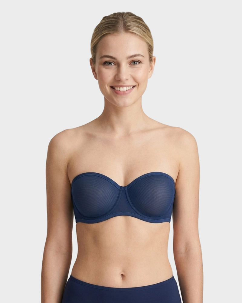 Strapless Mesh Underwire Balconette Bra - view 15