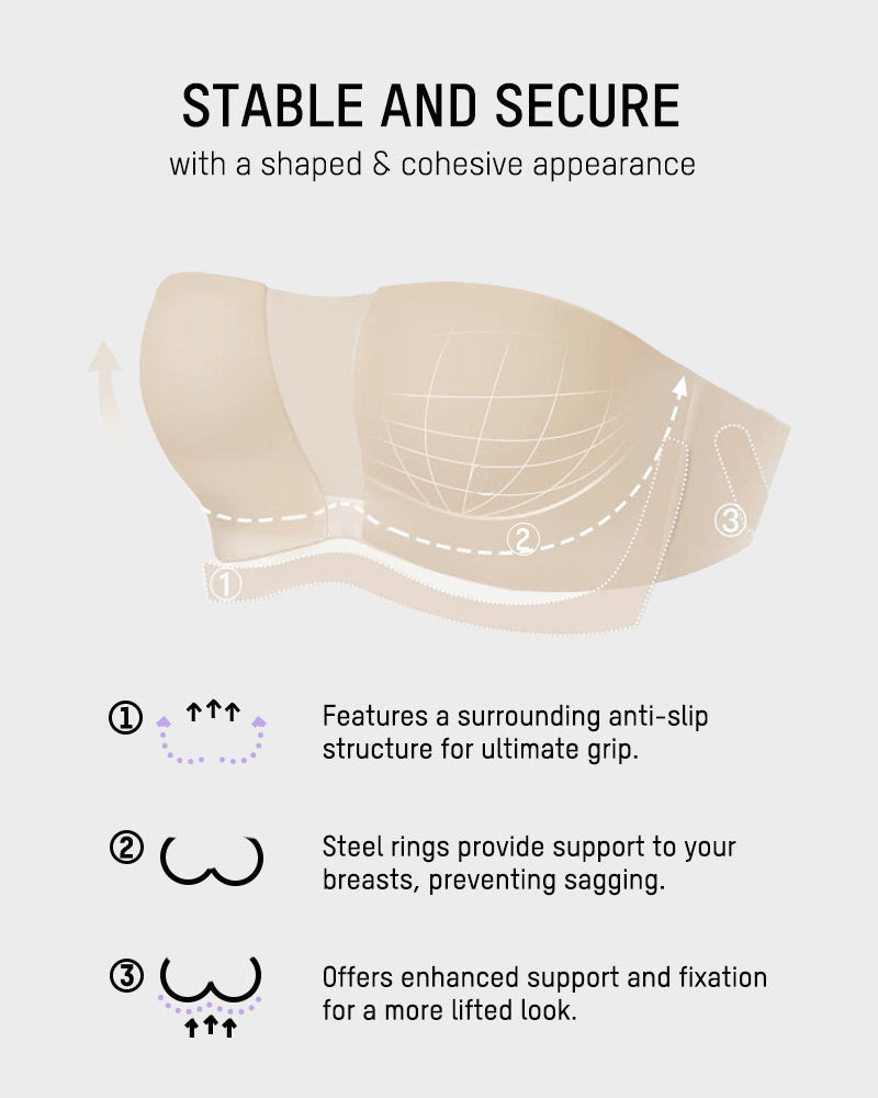 Strapless Anti-Slip Full Coverage Bandeau Bra - view 5