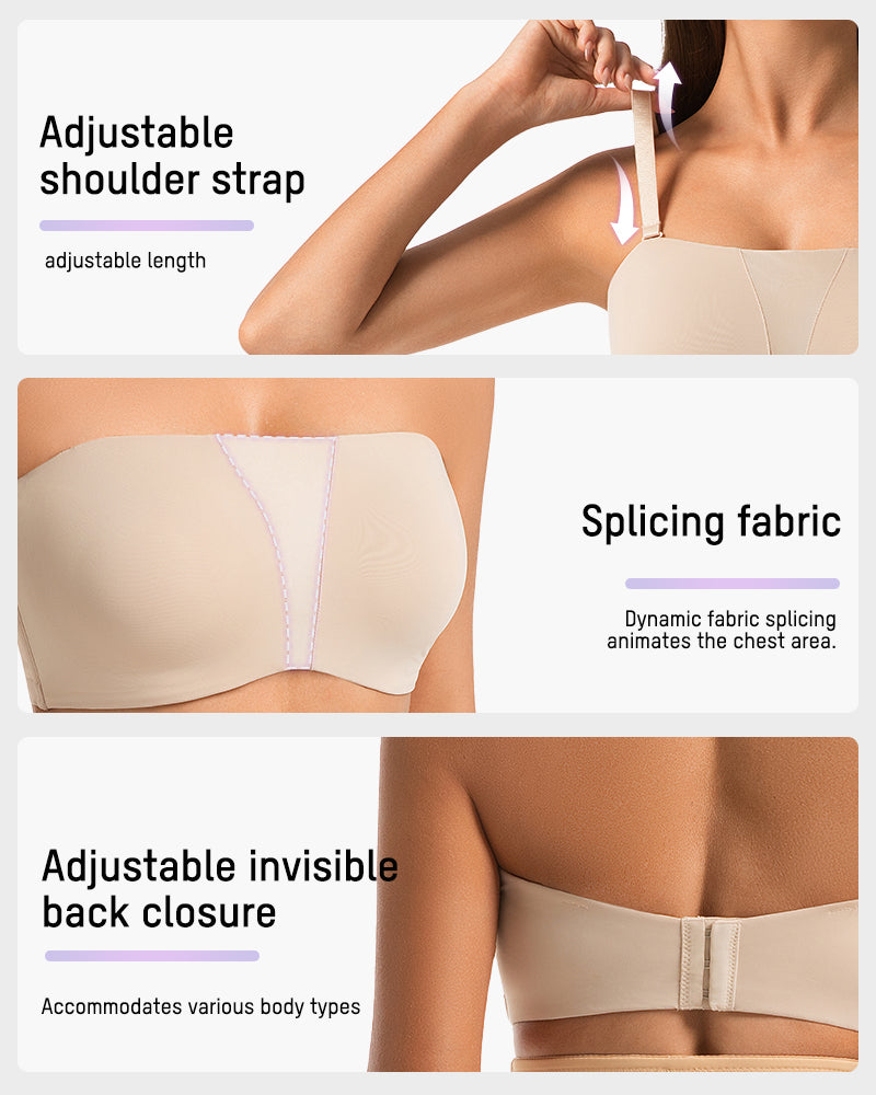 Strapless Anti-Slip Full Coverage Bandeau Bra - view 3
