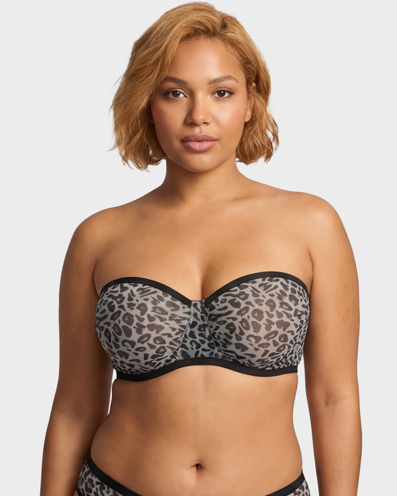 Strapless Mesh Underwire Balconette Bra - view 17