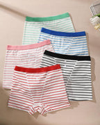 Striped Soft Breathable Boyshort Panties (5 Pack) - view 12
