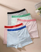 Striped Soft Breathable Boyshort Panties (5 Pack) - view 13