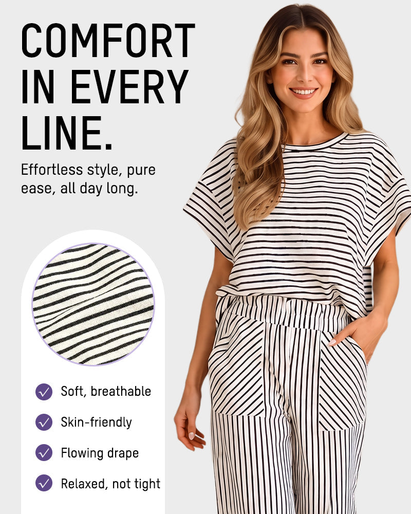 Striped Two-Piece Lounge Set - view 2