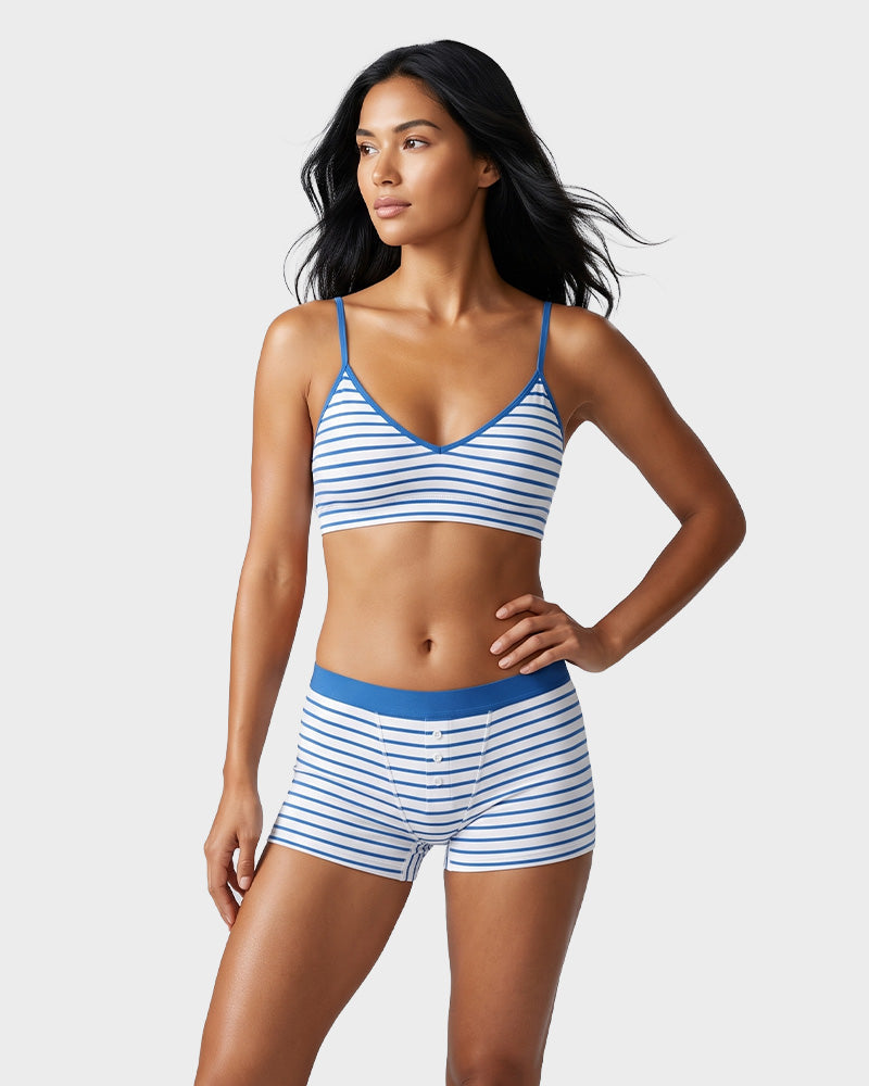 Striped Soft Breathable Boyshort Panties (5 Pack) - view 3