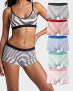 Striped Soft Breathable Boyshort Panties (5 Pack) - view 2