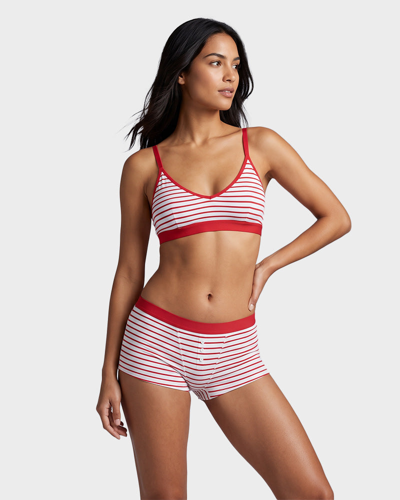Striped Soft Breathable Boyshort Panties (5 Pack) - view 7