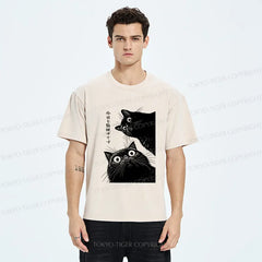 Tokyo-Tiger The Cat Is Watching Today Washed T-Shirt