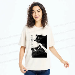 Tokyo-Tiger The Cat Is Watching Today Washed T-Shirt