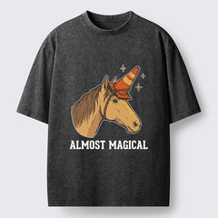 Tokyo-Tiger Silly Horse Trying To Be Magical Washed T-Shirt