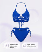 Tie-Front Push-Up Halter Bikini Set - view 4
