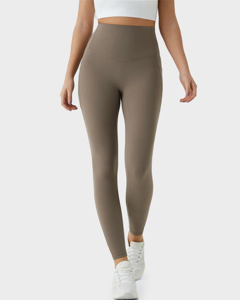 Tummy Control Butt-Lifting Training Leggings with Pockets - view 2
