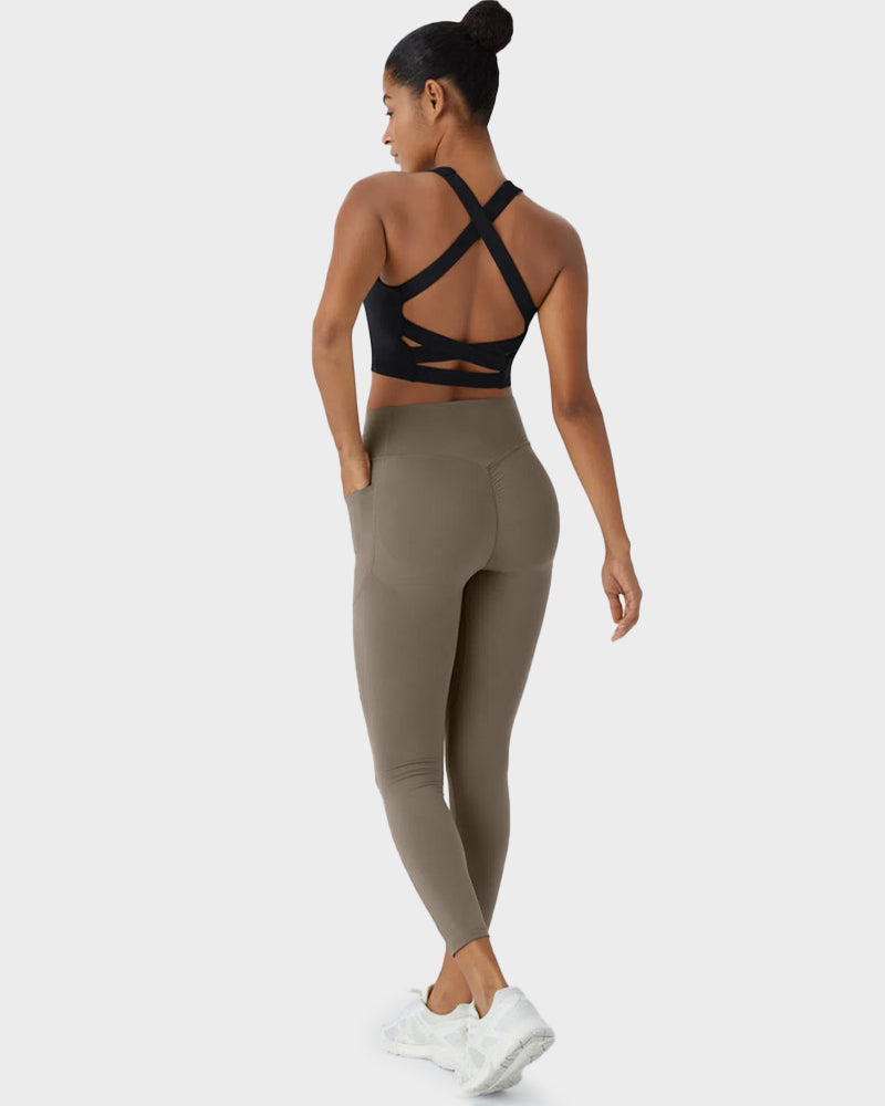 Tummy Control Butt-Lifting Training Leggings with Pockets - view 5
