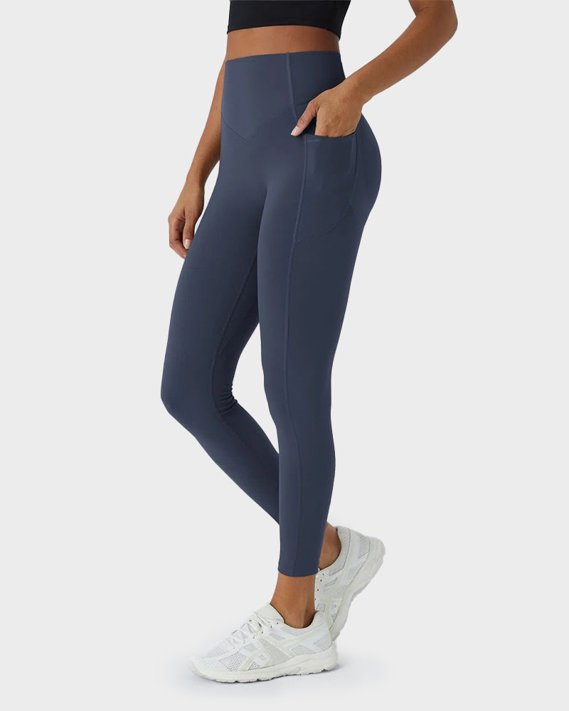 Tummy Control Butt-Lifting Training Leggings with Pockets - view 24