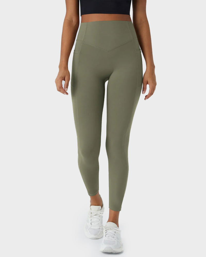 Tummy Control Butt-Lifting Training Leggings with Pockets - view 27