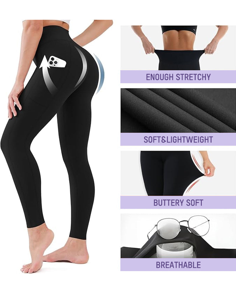 Tummy Control Butt-Lifting Training Leggings with Pockets - view 35