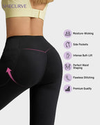 Tummy Control Butt-Lifting Training Leggings with Pockets - view 16