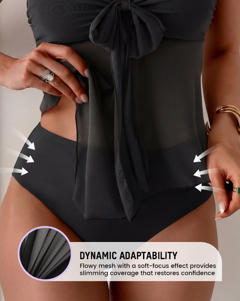 Twist-Front Halter Tummy Control Tankini - view 4
