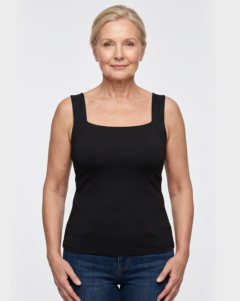 U-Neck Built-In Bra Shaping Tank Top - view 11