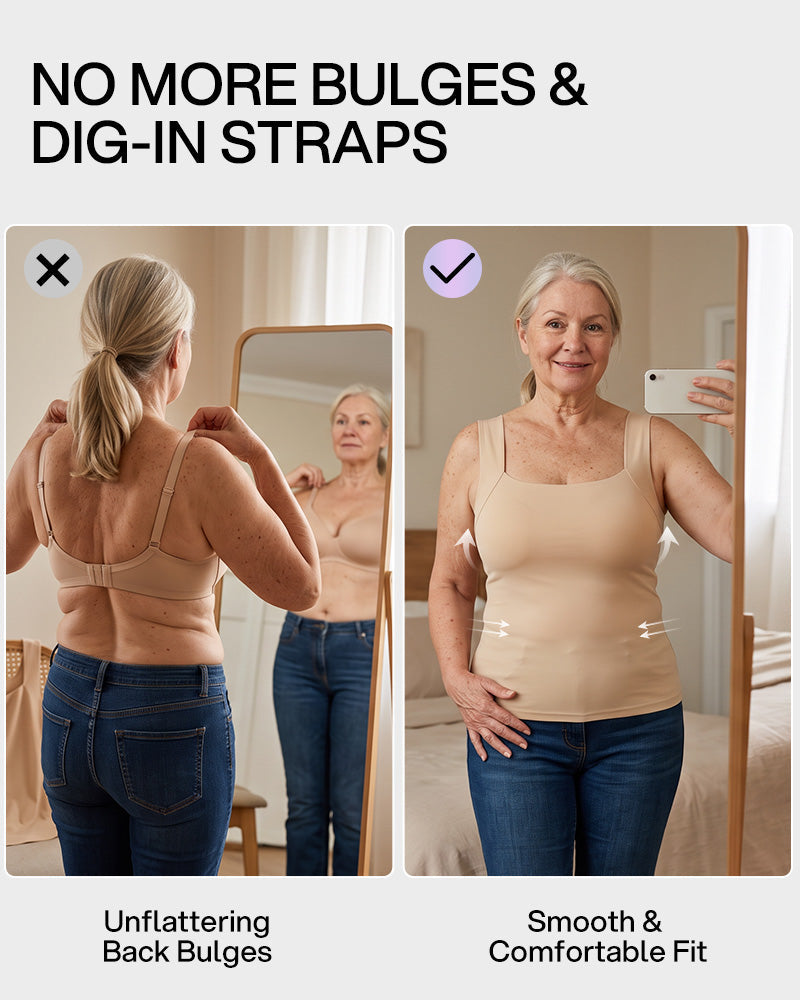 U-Neck Built-In Bra Shaping Tank Top - view 5
