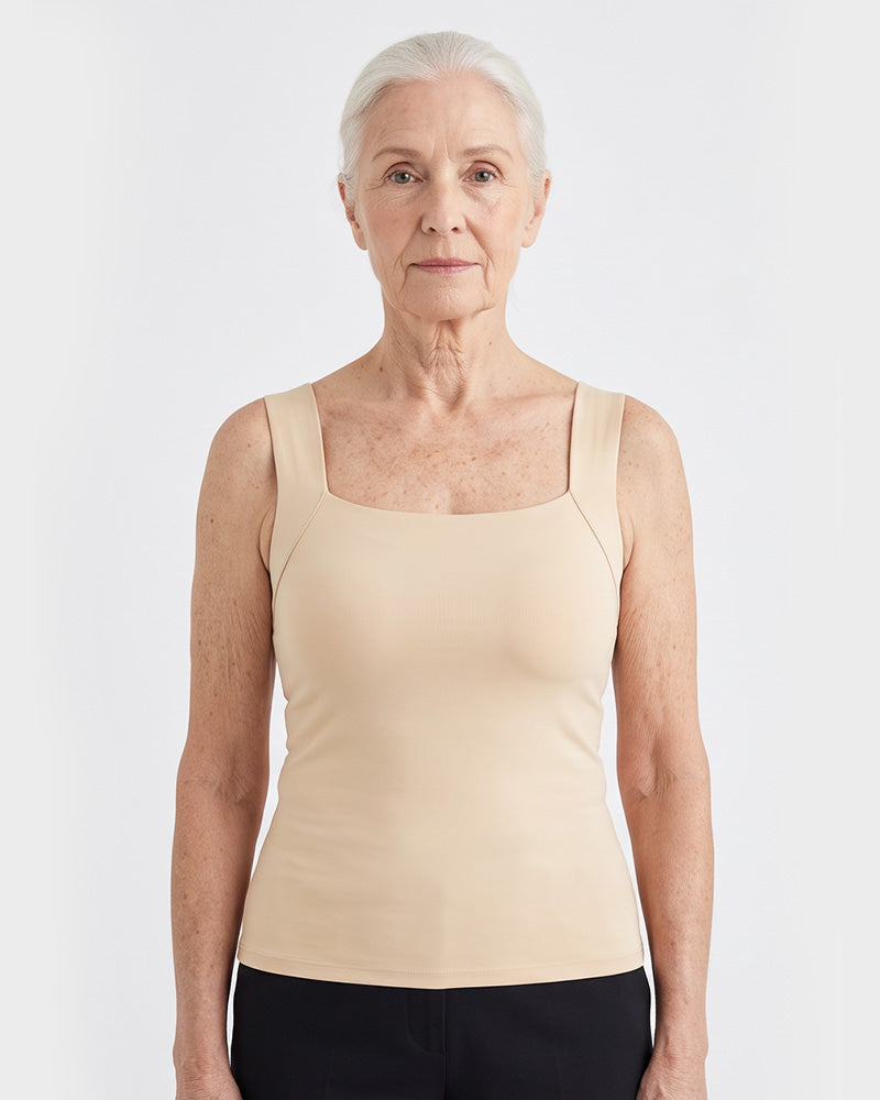 U-Neck Built-In Bra Shaping Tank Top - view 13