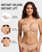 Underwire Push-Up Balconette Bra With Removable Straps - view 3