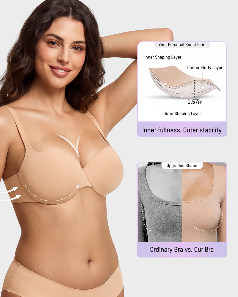 Underwire Push-Up Balconette Bra With Removable Straps - view 4
