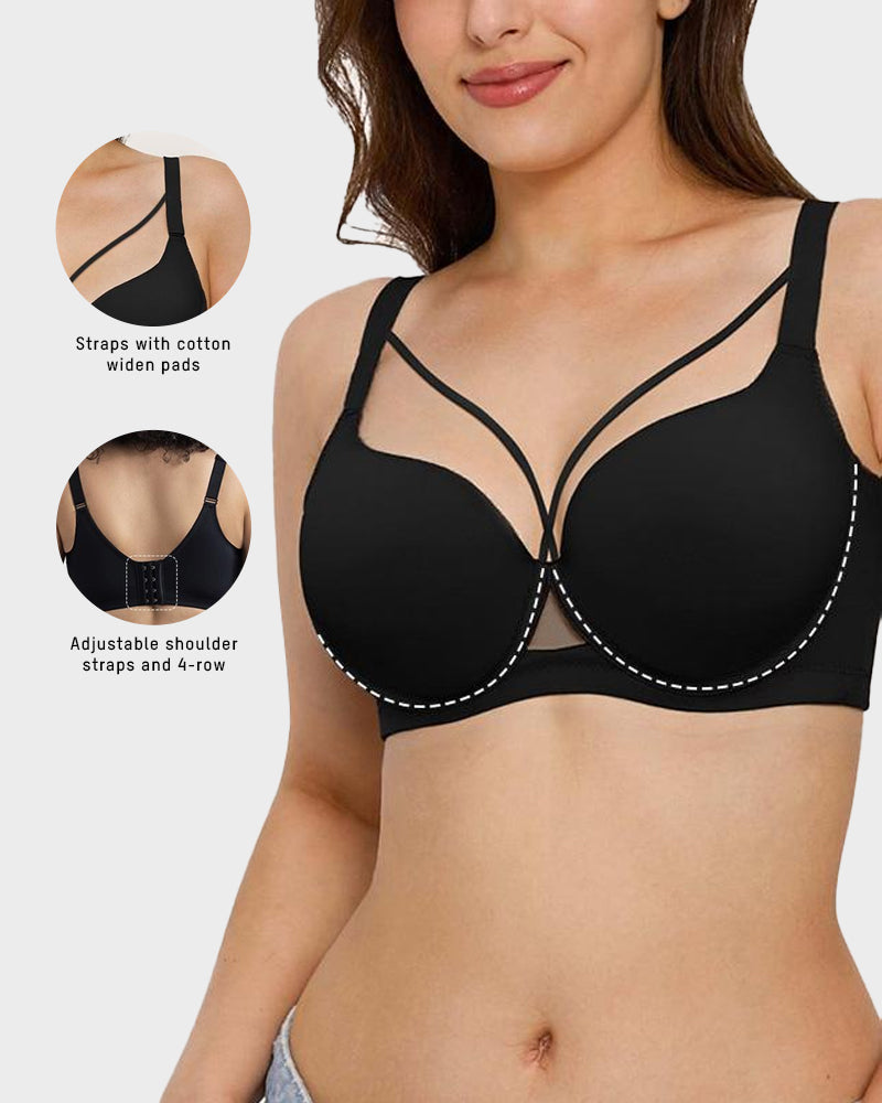 Underwire Round-Shaping Push Up Minimizer Sexy Bra - view 2