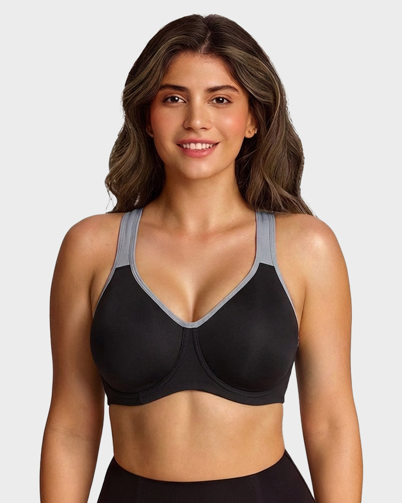 Unlined External Underwire Full Coverage Sports Bra - view 10