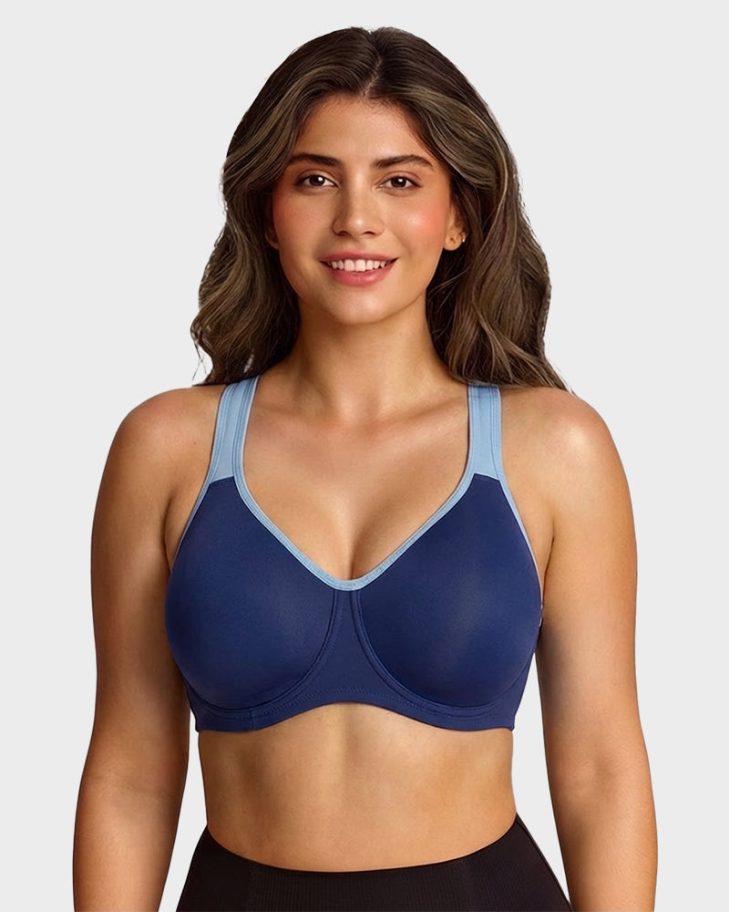 Unlined External Underwire Full Coverage Sports Bra - view 11