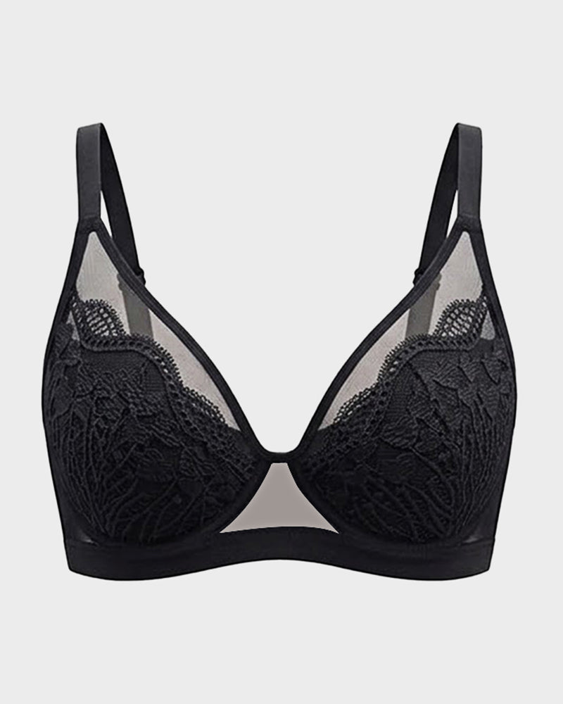 Unlined Lace Underwire Minimizer Bra - view 28