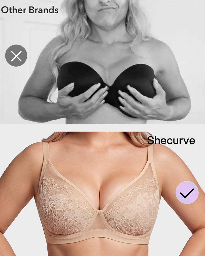 Unlined Lace Underwire Minimizer Bra - view 8