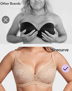Unlined Lace Underwire Minimizer Bra - view 8