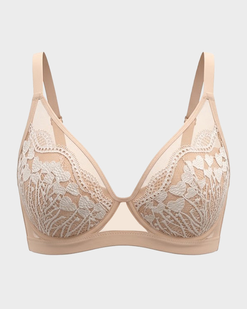 Unlined Lace Underwire Minimizer Bra - view 26