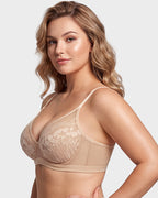 Unlined Lace Underwire Minimizer Bra - view 12
