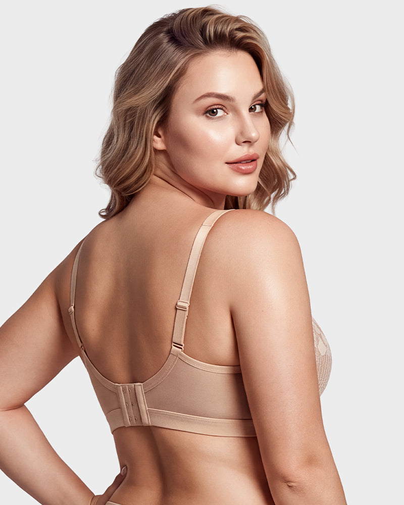 Unlined Lace Underwire Minimizer Bra - view 13