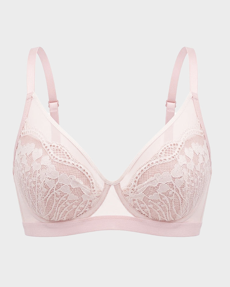 Unlined Lace Underwire Minimizer Bra - view 27