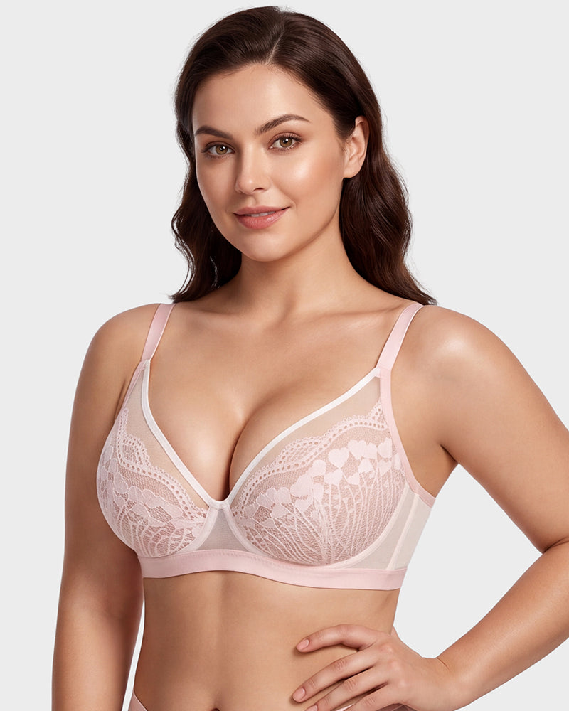 Unlined Lace Underwire Minimizer Bra - view 15