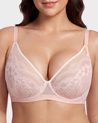 Unlined Lace Underwire Minimizer Bra - view 24