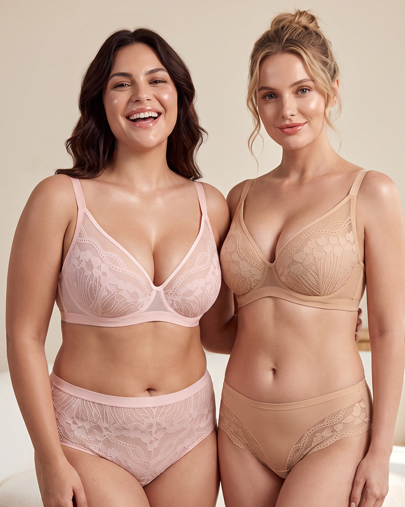 Unlined Lace Underwire Minimizer Bra - view 18